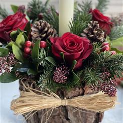 Rustic Christmas Table Arrangement 