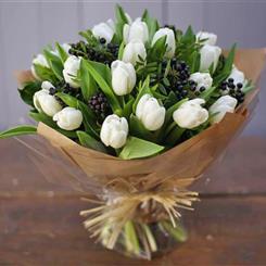 Winter White Tulips Hand-tied Posy