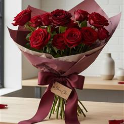 Red Explorer Rose Bouquet