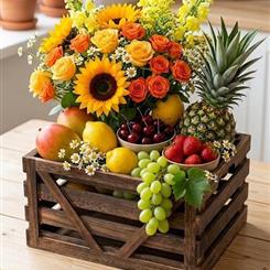   Golden Harvest Fruit &amp; Flower Crate