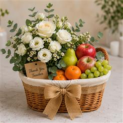 Teachers Appreciation Fruit &amp; Flower Hamper