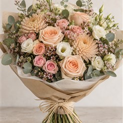 Soft Autumn Blush Hand-tied Bouquet