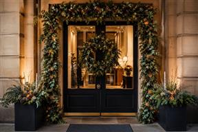 Corporate Christmas entrance decoration by Bloomin’ Chic Florist Oxford